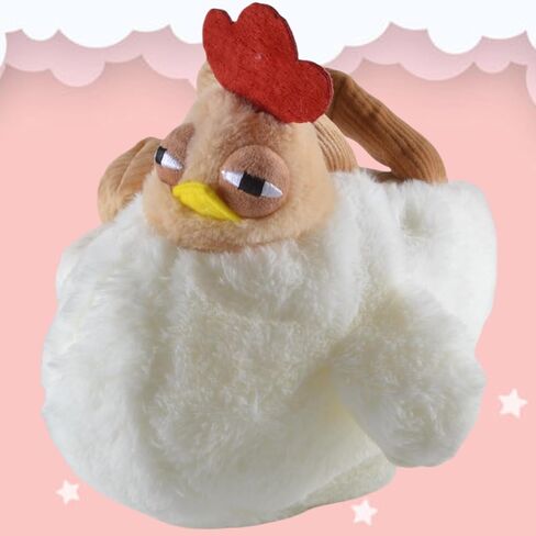 Cute Plush Chicken Handbag - Soft Fluffy Hen Purse, Animal Plush HandBag with Zipper for Women in Saudi Arabia