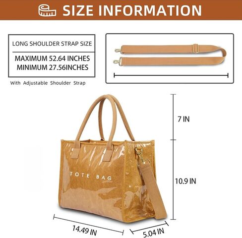 Tote Bag for Women PVC Tote Bag Beach Tote Bags,Waterproof Handbag for Travel,Pool,Summer Travel Vacation Purse in Kuwait