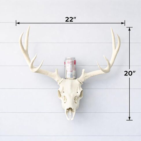 SlickFish Creations Deer Skull & Antlers بالحجم الطبيعي الأسود جدار جبل نسخة طبق الأصل من جمجمة الغزلان - واقعية كاملة الحجم فو قرن الوعل ديكور الجمجمة الأوروبي للديكور الجمجمة الحديثة والريفية والغربية والقوطية (أسود) in Kuwait