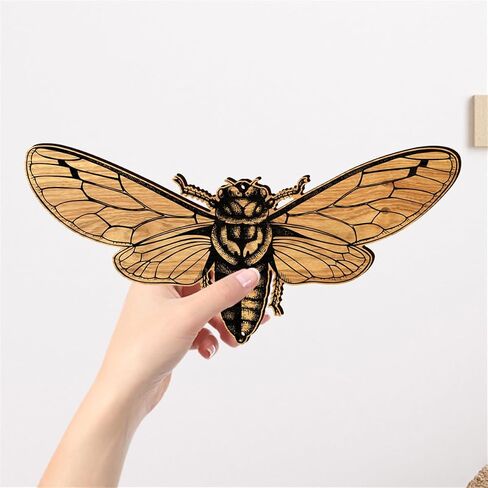 Moth Wall Hanging Decor, Insect Animals Wooden Wall Art Decor, Luna Moth Hanging Ornaments, Hang Vertical Aesthetic Wood Crafts Wall Sign, Boho Home Decoration for Living Room Bedroom Office, Set of 4 in Kuwait