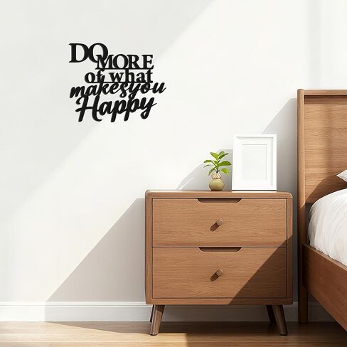 JEWLOVE Motivational Wall Decor & Inspirational Wall Art - MORE of what makes you happy Quote Metal Wall Art for Home Office, Bedroom, Living Room, Modern Decor in Saudi Arabia
