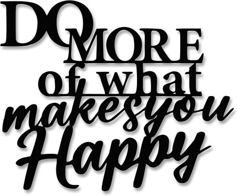 JEWLOVE Motivational Wall Decor & Inspirational Wall Art - MORE of what makes you happy Quote Metal Wall Art for Home Office, Bedroom, Living Room, Modern Decor in Saudi Arabia