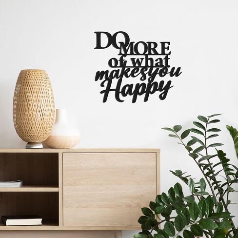 JEWLOVE Motivational Wall Decor & Inspirational Wall Art - MORE of what makes you happy Quote Metal Wall Art for Home Office, Bedroom, Living Room, Modern Decor in Saudi Arabia