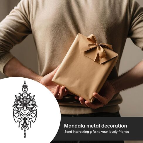 JEWLOVE Metal Mandala Wall Art – Sacred Geometry Lotus Flower Decor for Yoga Meditation Room, Spiritual Boho Home Decor (7.7x17.5 Inch) in Saudi Arabia