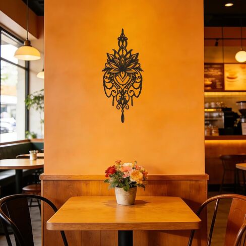 JEWLOVE Metal Mandala Wall Art – Sacred Geometry Lotus Flower Decor for Yoga Meditation Room, Spiritual Boho Home Decor (7.7x17.5 Inch) in Saudi Arabia