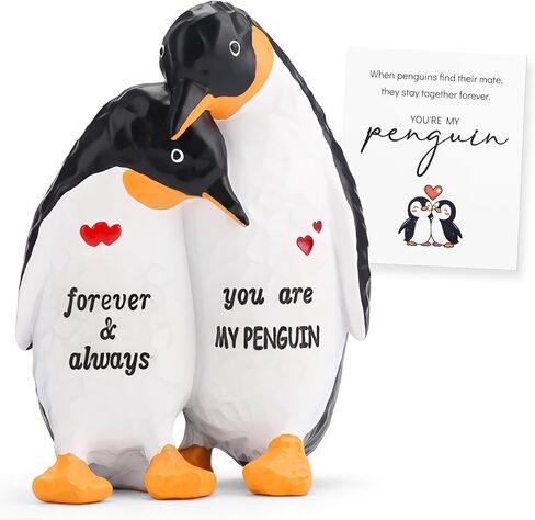 BeauGift Birthday Anniversary Wedding Gifts for Women Men, Penguin Figurine Gift for Him Her, Engagement Gifts for Couples, Home Decor Keepsake for Girlfriend Boyfriend Wife Husband in Saudi Arabia