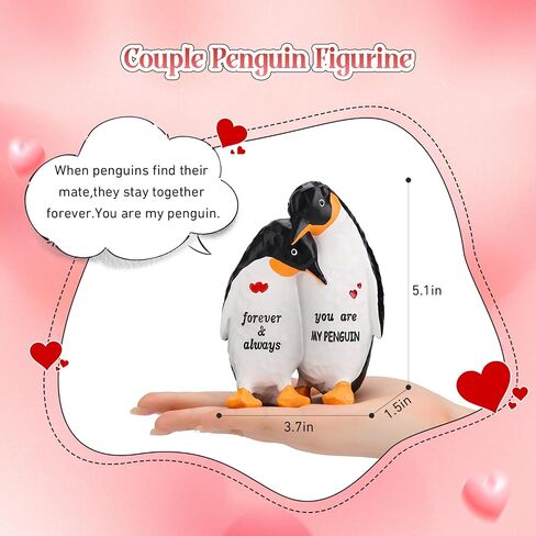 BeauGift Birthday Anniversary Wedding Gifts for Women Men, Penguin Figurine Gift for Him Her, Engagement Gifts for Couples, Home Decor Keepsake for Girlfriend Boyfriend Wife Husband in Saudi Arabia