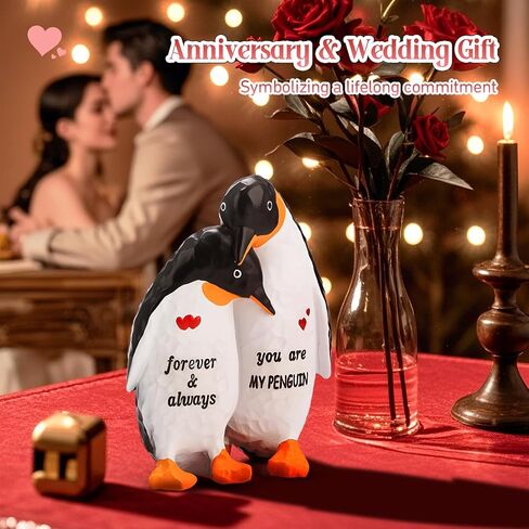 BeauGift Birthday Anniversary Wedding Gifts for Women Men, Penguin Figurine Gift for Him Her, Engagement Gifts for Couples, Home Decor Keepsake for Girlfriend Boyfriend Wife Husband in Saudi Arabia