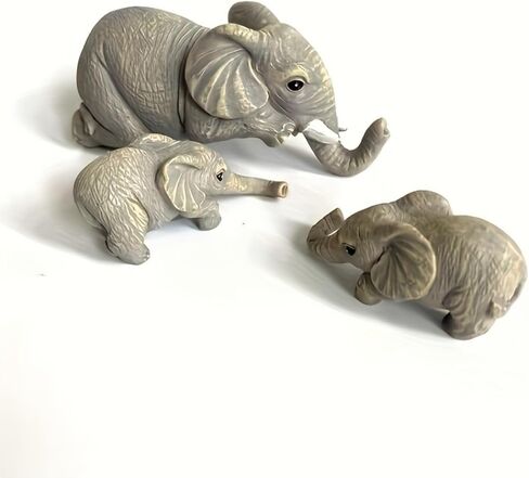 3pcs/Set Adorable Elephant Figurines - Resin Crafts for Home & Room Dec in Kuwait