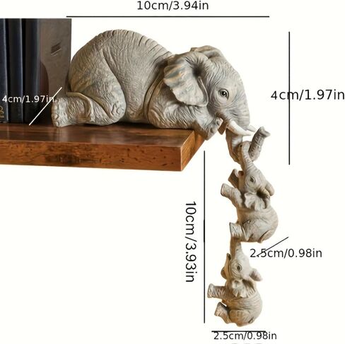 3pcs/Set Adorable Elephant Figurines - Resin Crafts for Home & Room Dec in Kuwait