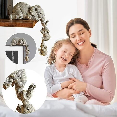 3pcs/Set Adorable Elephant Figurines - Resin Crafts for Home & Room Dec in Kuwait