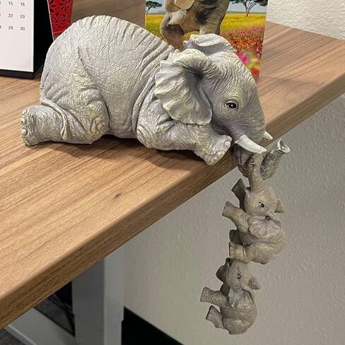 3pcs/Set Adorable Elephant Figurines - Resin Crafts for Home & Room Dec in Kuwait