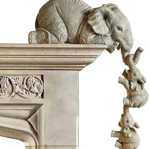 3pcs/Set Adorable Elephant Figurines - Resin Crafts for Home & Room Dec in Kuwait