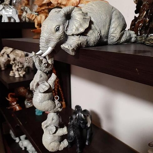 3pcs/Set Adorable Elephant Figurines - Resin Crafts for Home & Room Dec in Kuwait