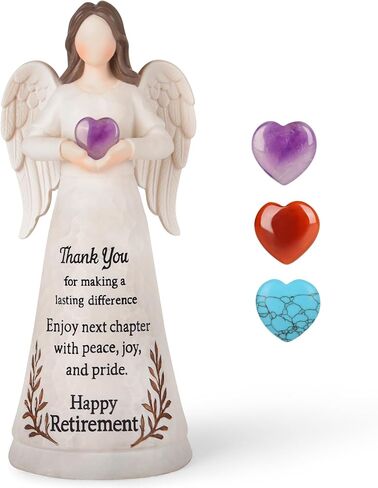 Large 8.2" Angel Figurine for Woman Retirement Gift 2026 | Crystal Heart, For Teacher Coworker Nurses Boss Mom Grandma Sister, Retired Party Decoration in Saudi Arabia
