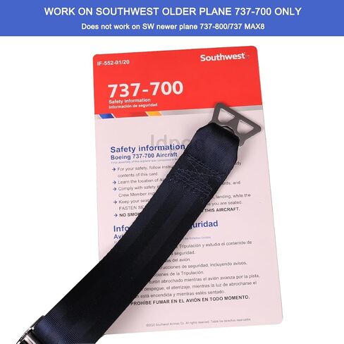 Airplane Belt Extender for Southwest Airlines Older Plane 737-700 ONLY,Adjustable Length 7-25" Seatbelt Extension (Type B) in Saudi Arabia