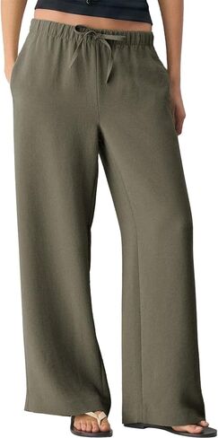 Ainangua Womens Wide Leg Crepe Pants High Waisted Palazzo Pants Wrinkle Free Lounge Pants Dressy Trousers Work Business in Saudi Arabia