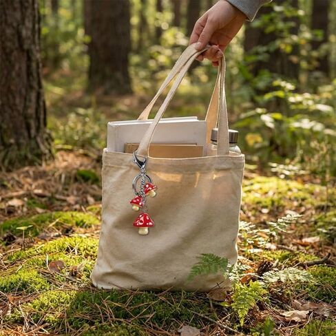 Mushroom Keychain Cute Cartoon White Dots Red Mushroom Pendant Aesthetic Bag Charm Accessories Decor Gift for Car Key Purse Backpack in Saudi Arabia