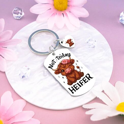 Highland Cow Gifts for Women Highland Cow Car Accessories Funny Cows Lover Gifts Cows Keychain Charms in Saudi Arabia
