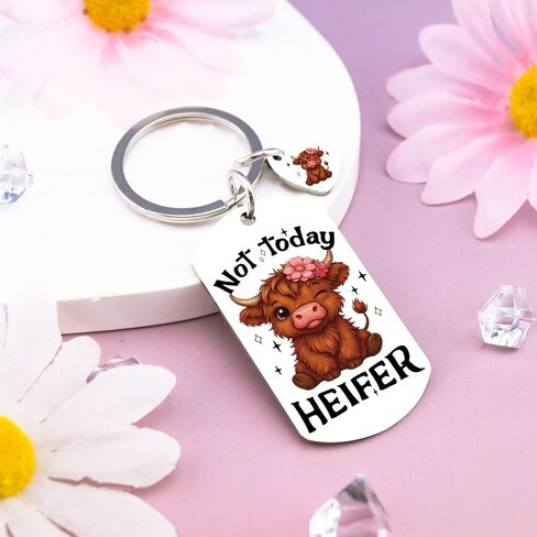 Highland Cow Gifts for Women Highland Cow Car Accessories Funny Cows Lover Gifts Cows Keychain Charms in Saudi Arabia