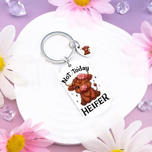 Highland Cow Gifts for Women Highland Cow Car Accessories Funny Cows Lover Gifts Cows Keychain Charms in Saudi Arabia