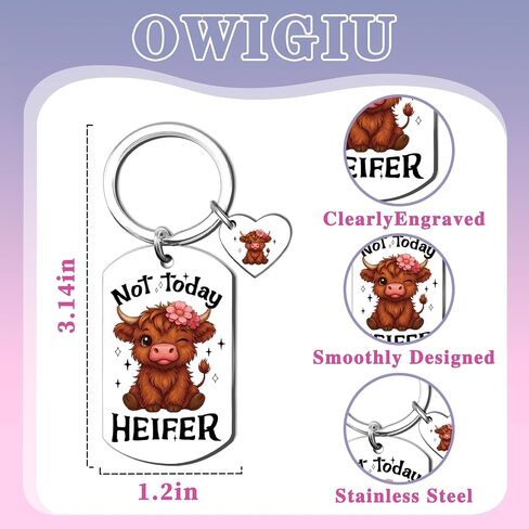 Highland Cow Gifts for Women Highland Cow Car Accessories Funny Cows Lover Gifts Cows Keychain Charms in Saudi Arabia