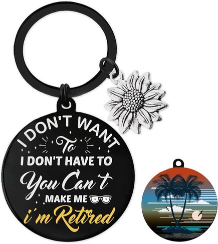 Retirement Keychain Gifts for Women Men - I’m Retired Keyring with Sunflower Charm, Coworker Leaving Gift for Office Farewell in Saudi Arabia