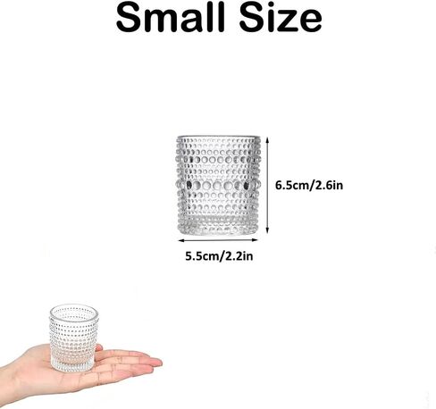 25 Pack Vintage Votive Candle Holders, Clear Glass Candle Holder for Birthday Shower Wedding Christmas Candle, Tea Light Candles Holder for Home Table Centerpieces Decor in Saudi Arabia