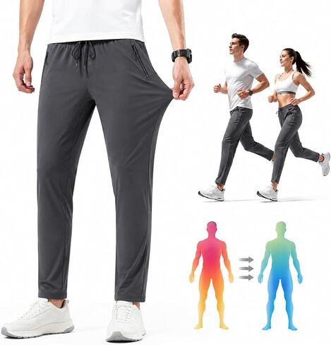 Stretch Active Comfy Travel Pants Lightweight Quick Dry Stretch Pants with Zipper Pockets, Wrinkle Free Casual Wear in Saudi Arabia