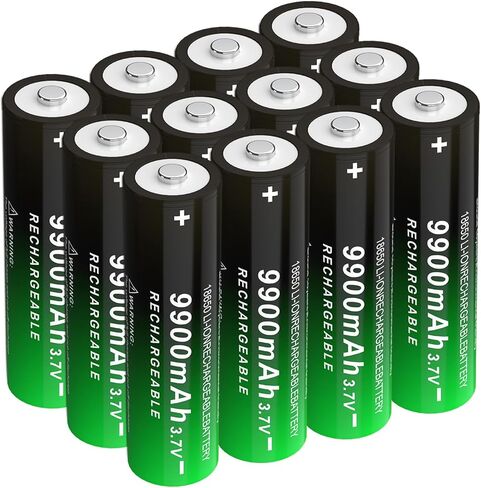 Ni-MH Button Top 3.7 V Lithium Polymer Ion Rechargeable Battery Upgrade Capacity Batteries for Flashlights, Bluetooth Speaker, Headlamp, Toy Tools Use, 12 Pcs in Kuwait