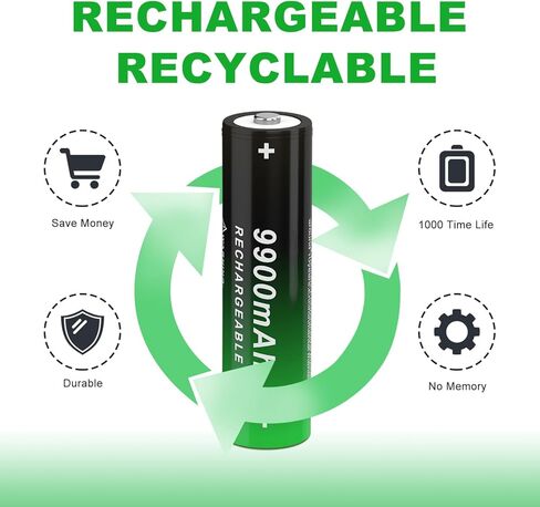 Ni-MH Button Top 3.7 V Lithium Polymer Ion Rechargeable Battery Upgrade Capacity Batteries for Flashlights, Bluetooth Speaker, Headlamp, Toy Tools Use, 12 Pcs in Kuwait