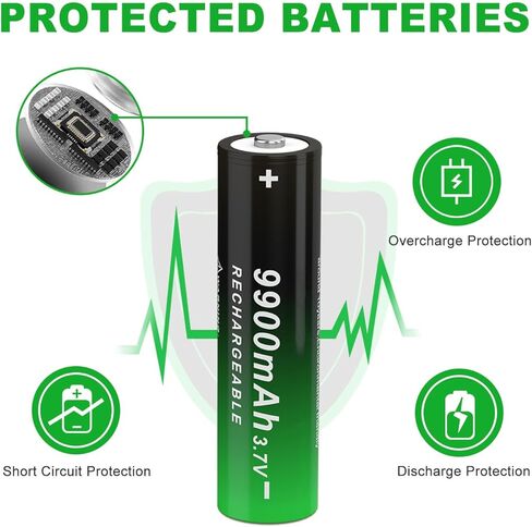 Ni-MH Button Top 3.7 V Lithium Polymer Ion Rechargeable Battery Upgrade Capacity Batteries for Flashlights, Bluetooth Speaker, Headlamp, Toy Tools Use, 12 Pcs in Kuwait