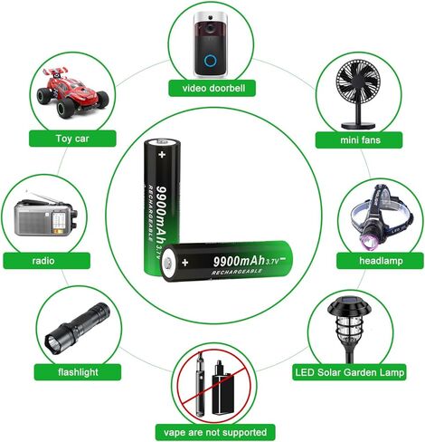 Ni-MH Button Top 3.7 V Lithium Polymer Ion Rechargeable Battery Upgrade Capacity Batteries for Flashlights, Bluetooth Speaker, Headlamp, Toy Tools Use, 12 Pcs in Kuwait