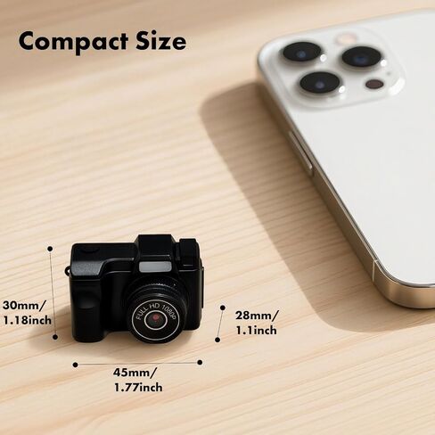 Mini keychian Camera, 1080P Retro Digital Camera, Tiny Size Video Recording with 32GB Cards, Pocket Micro Camare for Travel, Recording Life (Black) in Kuwait