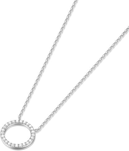 AGVANA Circle of Light 0.4 Ct. Tw. Lab-Grown Diamond Eternity Circle Pendant Necklace in Sterling Silver (D-E, VS) Fine Jewelry Promise Anniversary Birthday Gifts for Women Her, 16-18" Chain in Kuwait