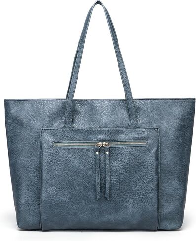 Large Vegan Leather Tote Bag for Women with Zipper Shoulder Purse and Handbags for Travel & Work in Saudi Arabia