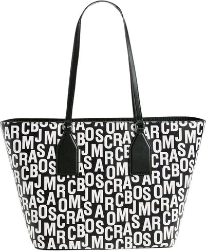 Marc Jacobs Large Trademarc Top Zip Tote Shoulder Bag (Black White) in Kuwait