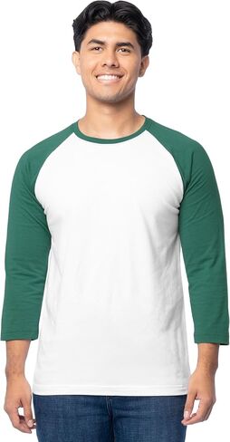Fruit of The Loom Men's Raglan 3/4 Sleeve Colorblock T-Shirt in Kuwait