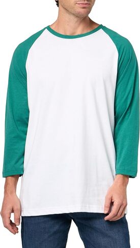 Fruit of The Loom Men's Raglan 3/4 Sleeve Colorblock T-Shirt in Kuwait