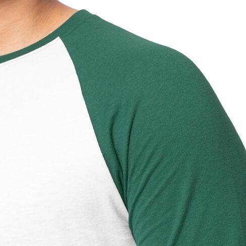 Fruit of The Loom Men's Raglan 3/4 Sleeve Colorblock T-Shirt in Kuwait