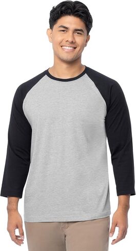 Fruit of The Loom Men's Raglan 3/4 Sleeve Colorblock T-Shirt in Kuwait