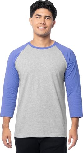 Fruit of The Loom Men's Raglan 3/4 Sleeve Colorblock T-Shirt in Kuwait