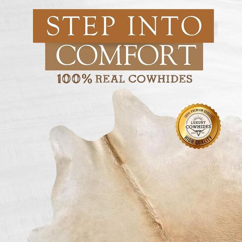 Sunshine Cowhides – Genuine Cow Hide Rug for Living Room, Bedroom, Office, Nursery, & Western Décor – Animal Skin, & Unique Cow Print Carpet – Palomino Beige, Extra Large 6x7-8 ft in Saudi Arabia