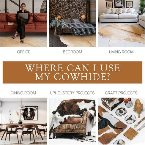 Sunshine Cowhides – Genuine Cow Hide Rug for Living Room, Bedroom, Office, Nursery, & Western Décor – Animal Skin, & Unique Cow Print Carpet – Palomino Beige, Extra Large 6x7-8 ft in Saudi Arabia