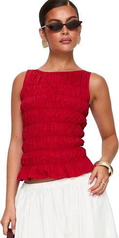 Princess Polly Women's Marleene Shirred Top in Saudi Arabia