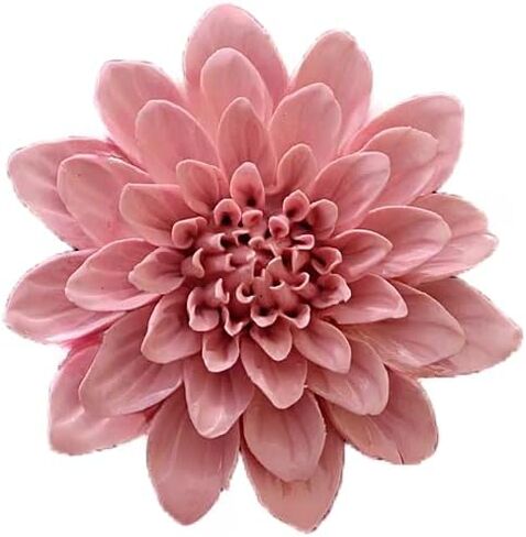 Ceramic Wall Art - 3D Flower Hanging Sculpture, Handmade Porcelain Decor (Pink, Paeonia Lactiflora, 3.54") in Saudi Arabia