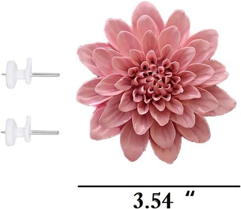 Ceramic Wall Art - 3D Flower Hanging Sculpture, Handmade Porcelain Decor (Pink, Paeonia Lactiflora, 3.54") in Saudi Arabia