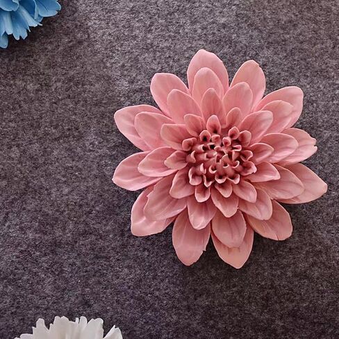 Ceramic Wall Art - 3D Flower Hanging Sculpture, Handmade Porcelain Decor (Pink, Paeonia Lactiflora, 3.54") in Saudi Arabia