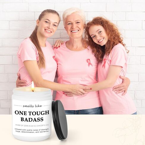 Funny Breast Cancer Gift for Women – Lavender Scented Candle for Cancer Survivors, Chemo Patients, Surgery Recovery, Comfort, Encouragement & Care Gifts in Saudi Arabia