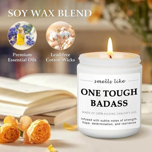 Funny Breast Cancer Gift for Women – Lavender Scented Candle for Cancer Survivors, Chemo Patients, Surgery Recovery, Comfort, Encouragement & Care Gifts in Saudi Arabia